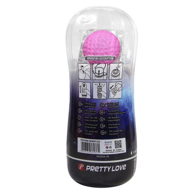 PRETTY LOVE - COPO DE MASTURBAÇÃO TEXTURIZADO 360º TRANSPARENTE - D-245970 - Dona Pimenta